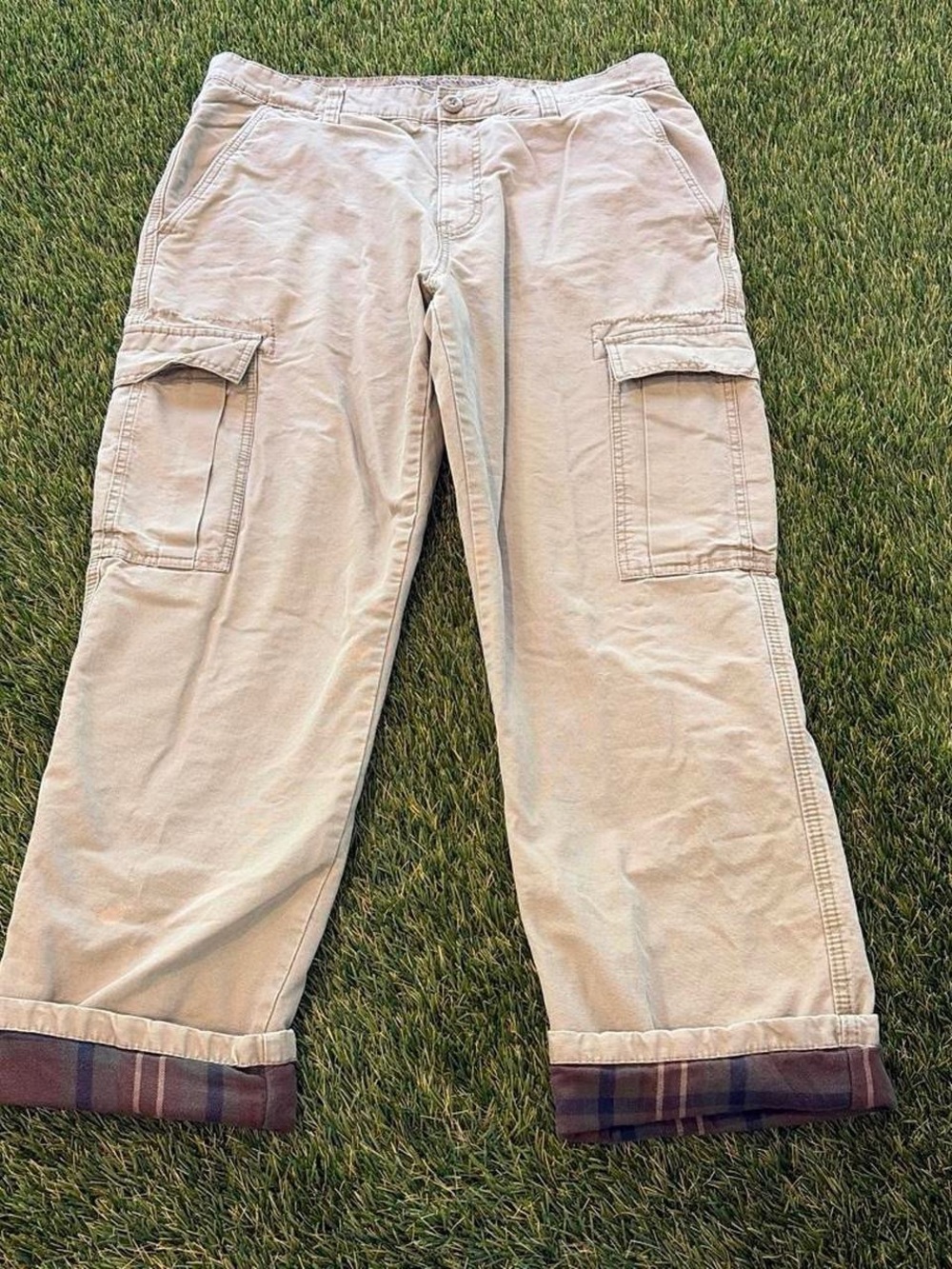 Vintage Old Navy Flannel Lined Cargo Pants Size 36x32